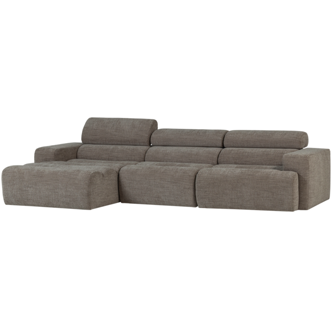 Woood Novi chaise longue bank links grijs melange