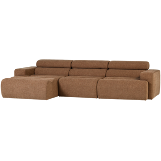 Woood Novi chaise longue bank links boucle karamelbruin