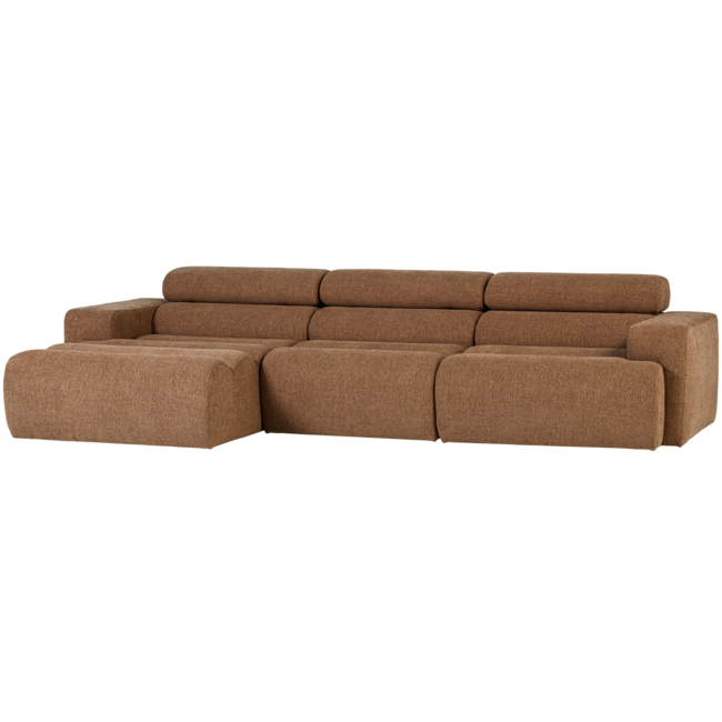 Woood Novi chaise longue bank links boucle karamelbruin