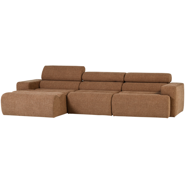 Woood Novi chaise longue bank links boucle karamelbruin