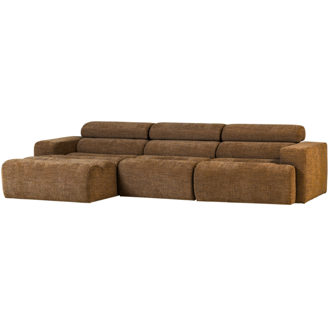 Woood Novi chaise longue bank links karamelbruin melange