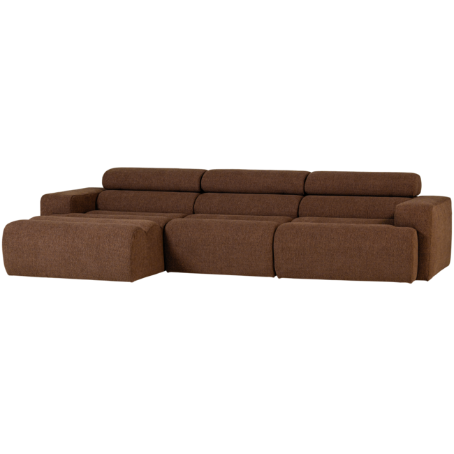 Woood Novi chaise longue bank links boucle mokkabruin