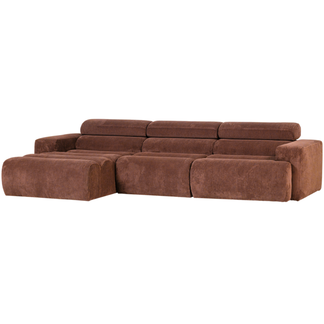 Woood Novi chaise longue bank links ribstof terra