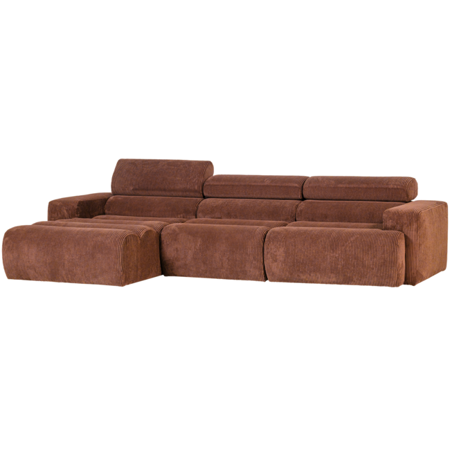 Woood Novi chaise longue bank links ribstof terra