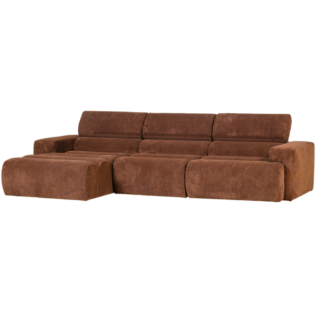 Woood Novi chaise longue bank links ribstof terra