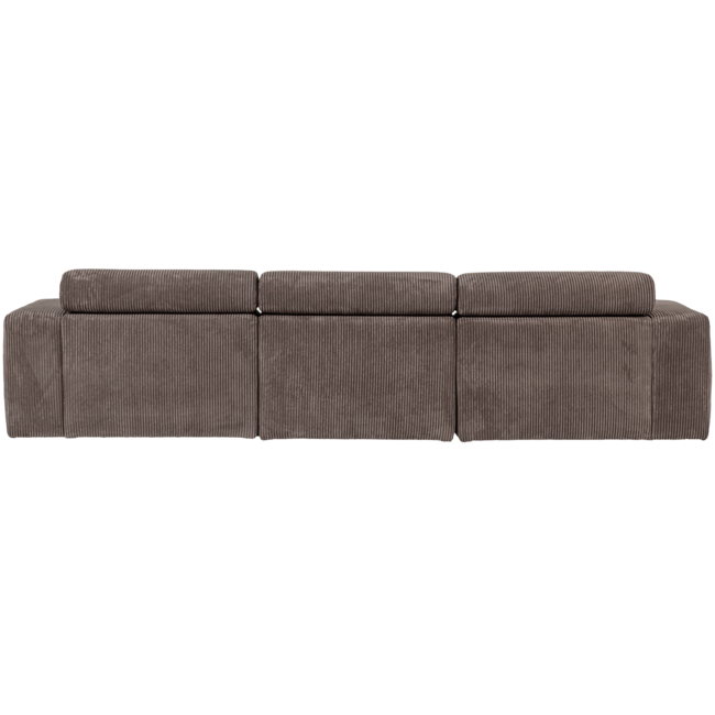 Woood Novi chaise longue bank links ribstof grijsbruin