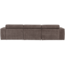 Woood Novi chaise longue bank links ribstof grijsbruin