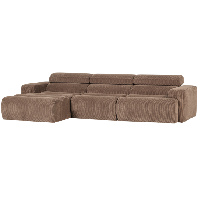 Woood Novi chaise longue bank links ribstof taupe