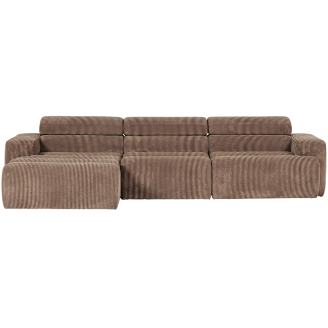 Woood Novi chaise longue bank links ribstof taupe
