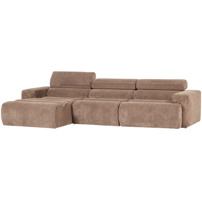 Woood Novi chaise longue bank links ribstof taupe