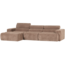 Woood Novi chaise longue bank links ribstof taupe