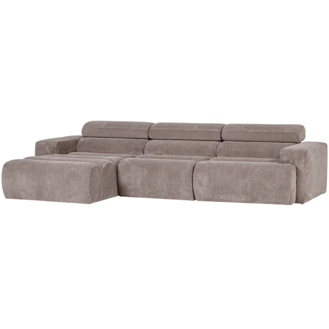 Woood Novi chaise longue bank links ribstof zand