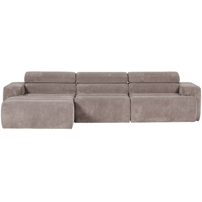 Woood Novi chaise longue bank links ribstof zand