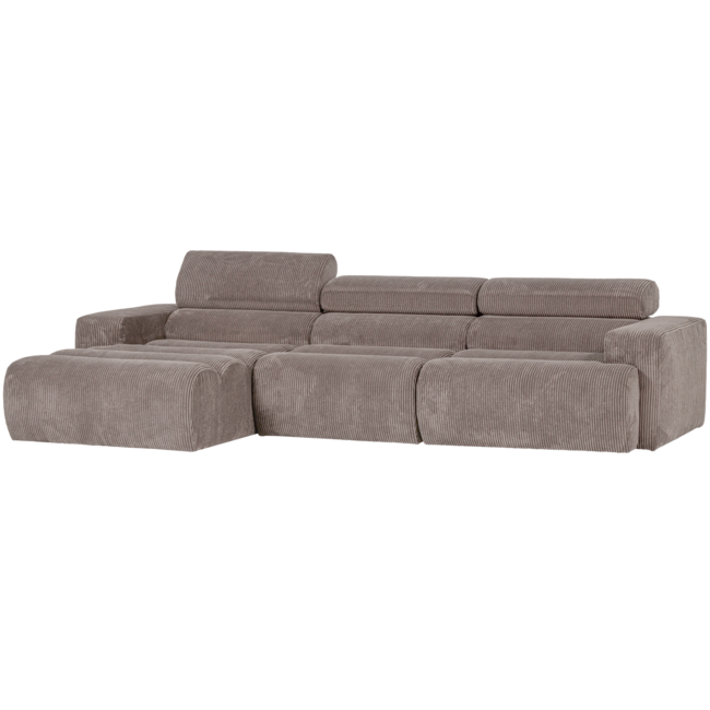 Woood Novi chaise longue bank links ribstof zand