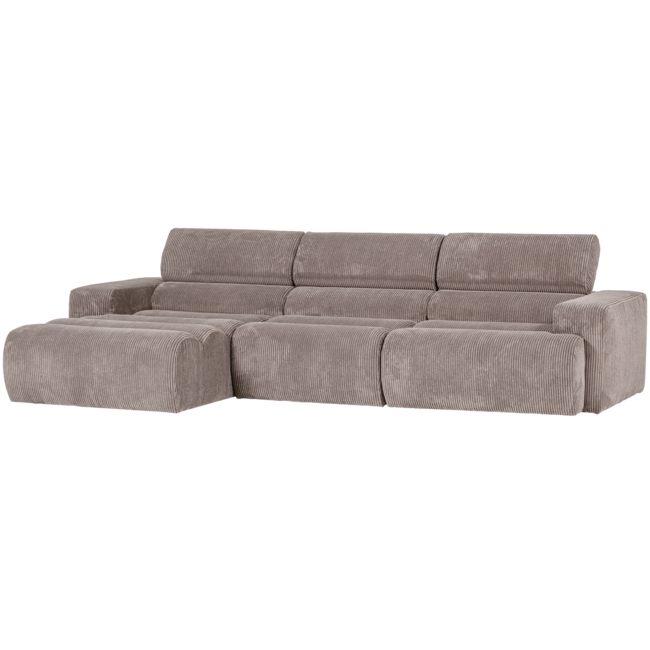 Woood Novi chaise longue bank links ribstof zand