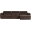 Woood Novi chaise longue bank rechts donkerbruin melange