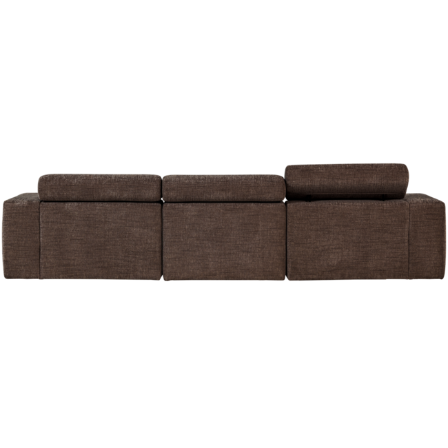 Woood Novi chaise longue bank rechts donkerbruin melange