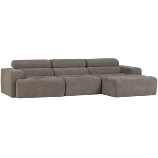 Woood Novi chaise longue bank rechts grijs melange