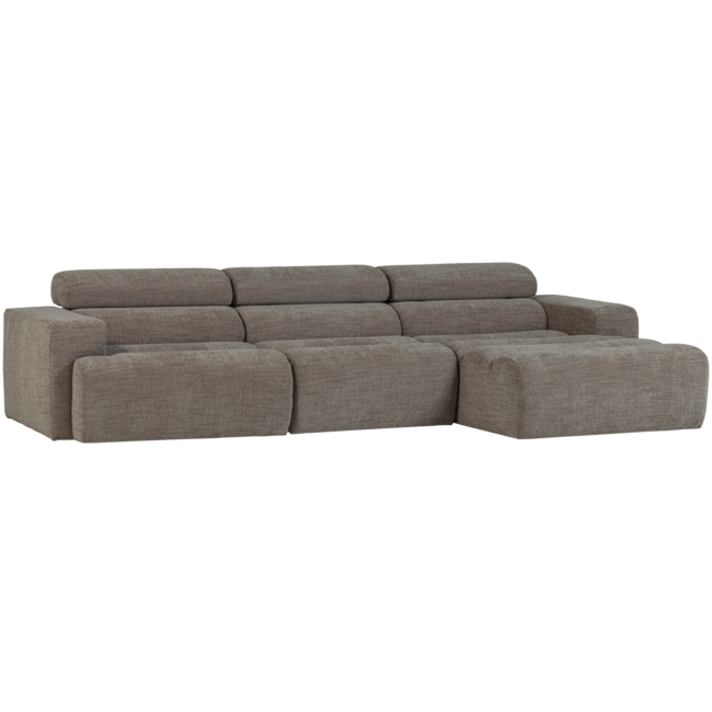 Woood Novi chaise longue bank rechts grijs melange