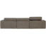 Woood Novi chaise longue bank rechts grijs melange