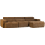 Woood Novi chaise longue bank rechts karamelbruin melange