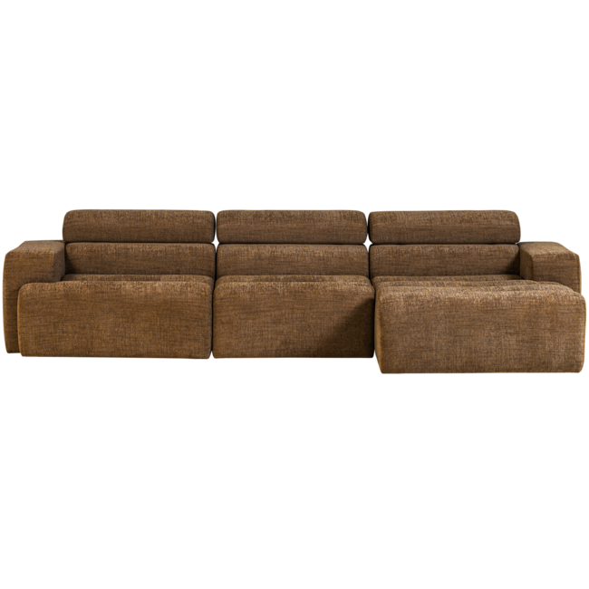Woood Novi chaise longue bank rechts karamelbruin melange