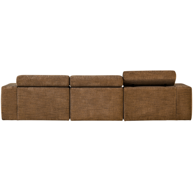 Woood Novi chaise longue bank rechts karamelbruin melange
