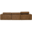 Woood Novi chaise longue bank rechts karamelbruin melange
