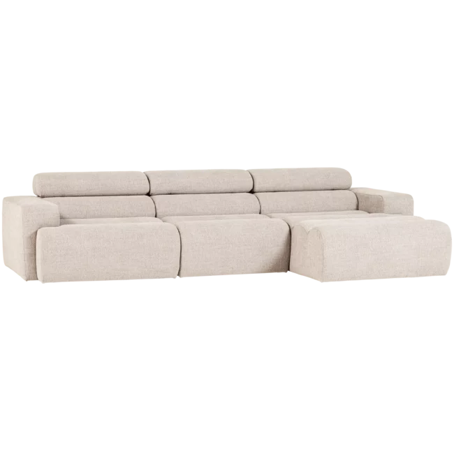 Woood Novi chaise longue bank rechts boucle naturel