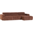Woood Novi chaise longue bank rechts ribstof terra