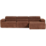 Woood Novi chaise longue bank rechts ribstof terra