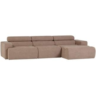 Woood Novi chaise longue bank rechts boucle taupe