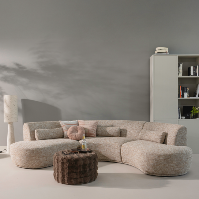 Woood Loft vloerlamp metaal/boucle naturel met stippen 130xo30cm