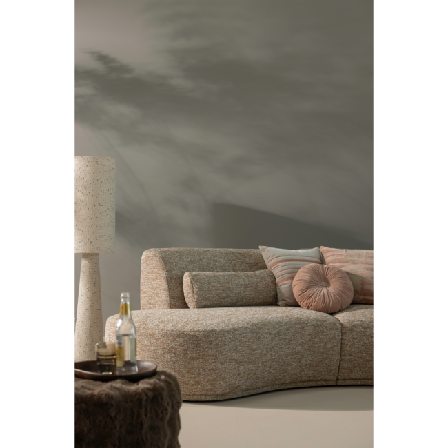Woood Loft vloerlamp metaal/boucle naturel met stippen 130xo30cm
