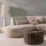 Woood Loft vloerlamp metaal/boucle naturel met stippen 130xo30cm
