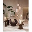 Light en Living Hanglamp 3L Ø35x32 cm DANIALO houtprint donkerbruin met  touw creme