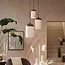 Light en Living Hanglamp 3L Ø35x32 cm DANIALO houtprint donkerbruin met  touw creme