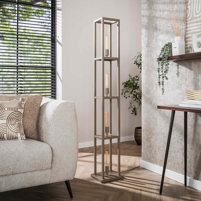WoonStijl Vloerlamp 4L Quadra Beige