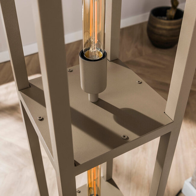 WoonStijl Vloerlamp 4L Quadra Beige