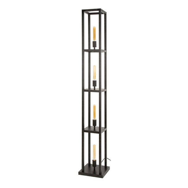 WoonStijl Vloerlamp 4L Quadra Artic Zwart