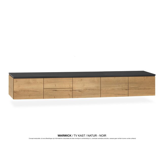 WoonMax TV meubel Warwick - 100, 150, 200 en 250 cm - laag model - hangend of staand