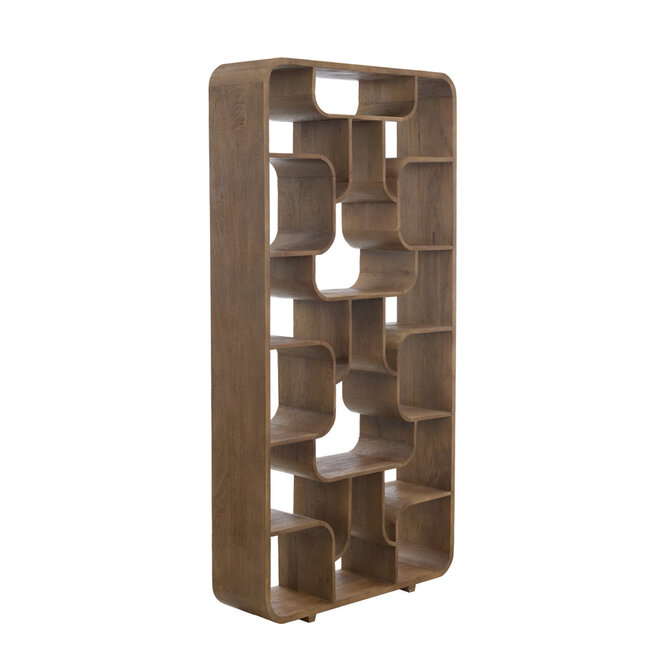 Light en Living Kast open 100x30x200 cm LABARE grijs-donker bruin
