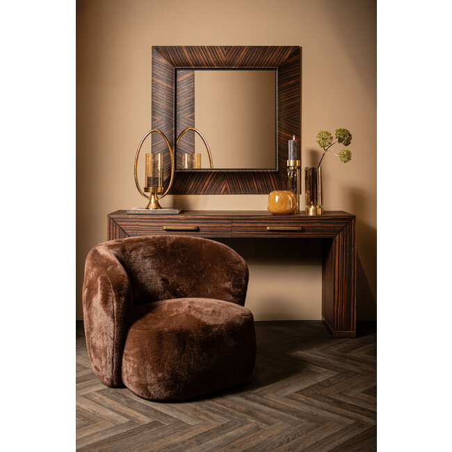PTMD Fauteuil Aphrodite fur donkerbruin