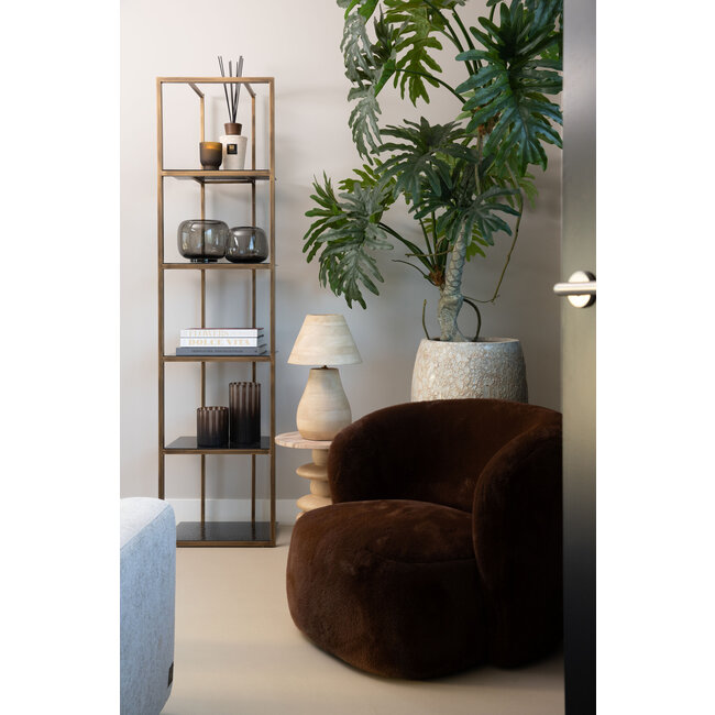 PTMD Fauteuil Aphrodite fur donkerbruin
