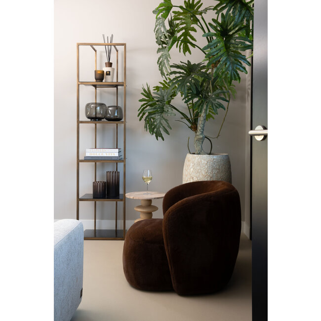 PTMD Fauteuil Aphrodite fur donkerbruin