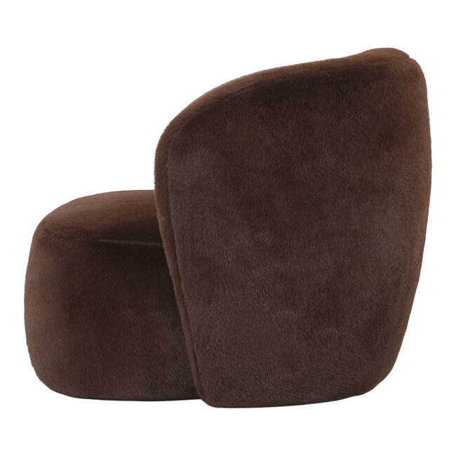 PTMD Fauteuil Aphrodite fur donkerbruin