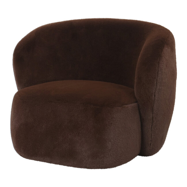 PTMD Fauteuil Aphrodite fur donkerbruin