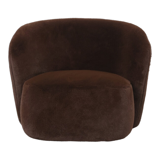 PTMD Fauteuil Aphrodite fur donkerbruin
