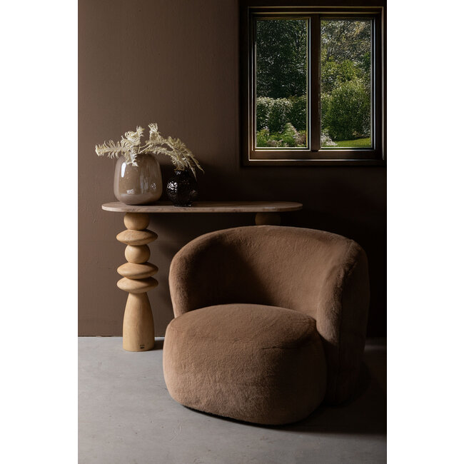 PTMD Fauteuil Aphrodite fur mokka