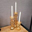 Light en Living Light & Living Kaarsenhouder ITINGA - Glas - Melk Amber - Ø9,5x15,5 cm